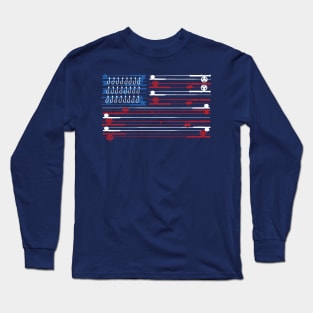 Fishing Rods American Flag Long Sleeve T-Shirt